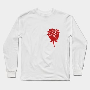 Blooming Passion: Red Rose Flower Long Sleeve T-Shirt